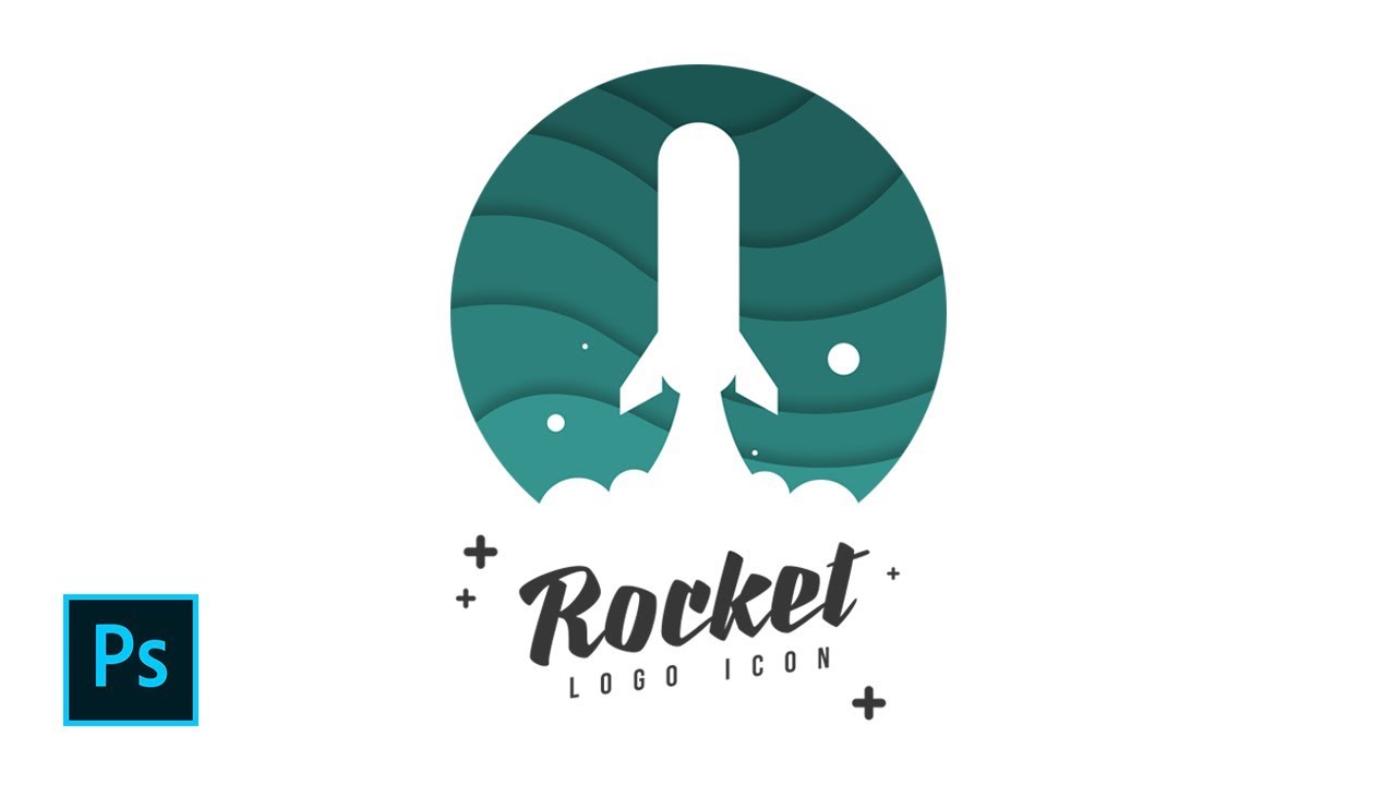 How to Create Rocket Launch Flat Logo Design in Photoshop.
