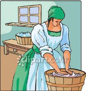 Washing Clothes In a Barrel.