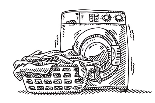 Laundry Basket Clipart Black And White.