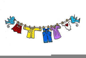 Clothesline Laundry Clipart.