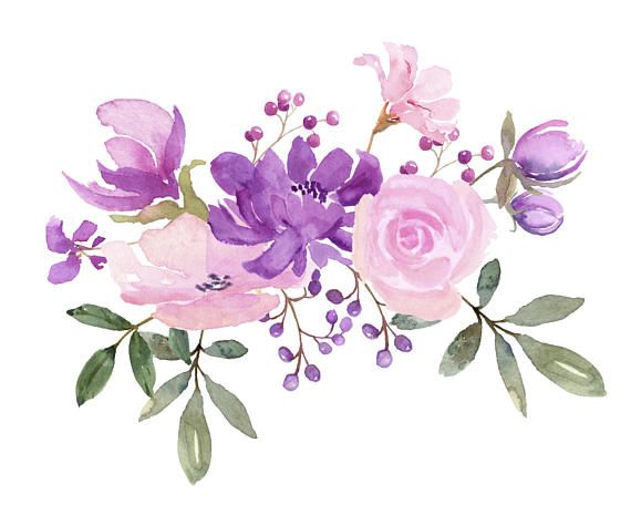 Fresh Springtime Flowers in Purple, Pink and Lavender.