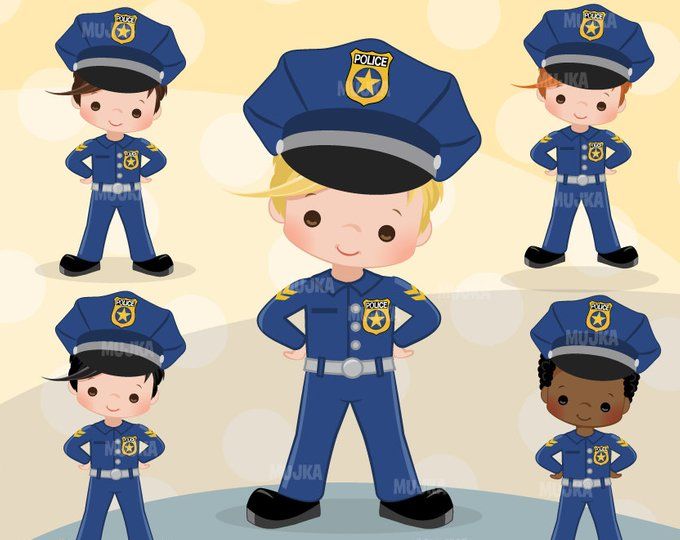 Cops, police officer clipart, Little girl clipart graphics.