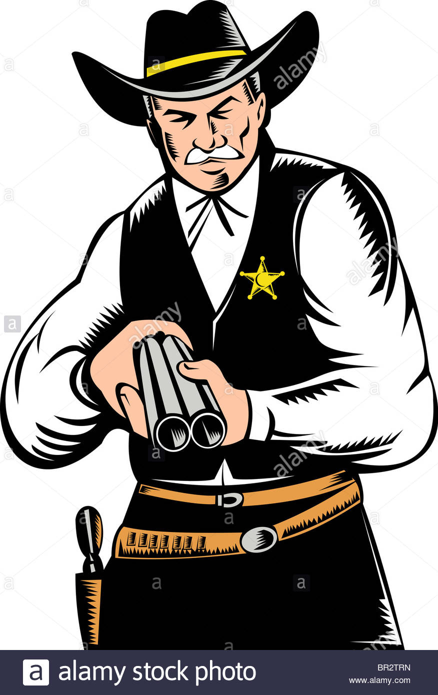 Retro Style Illustration Of A Sheriff Marshal Lawman Cowboy With.