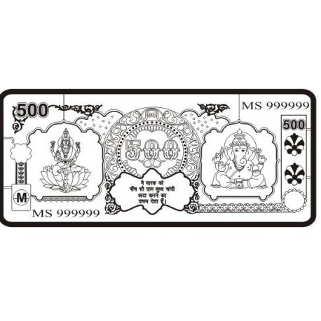 Buy Laxmi Ganesh Silver Note of 500 Gram in 999 Purity Online at Low Price  in India Today.