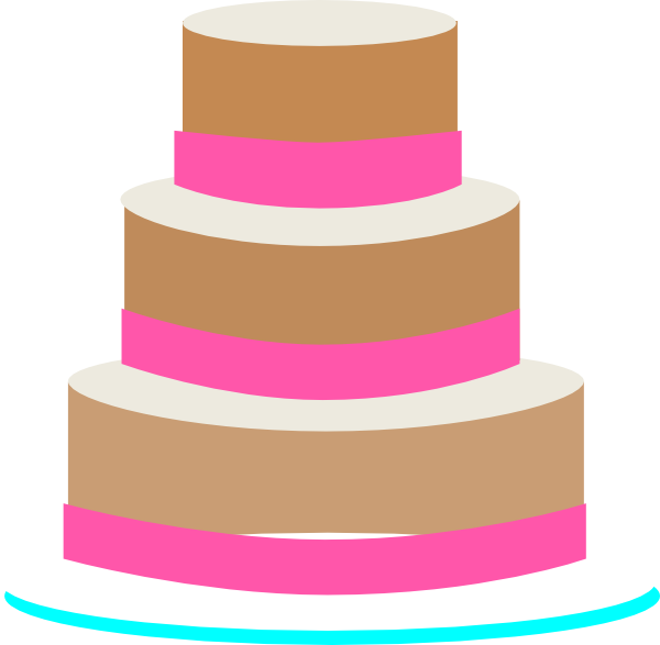 Clip Art Birthday Cake 3 Layers Clipart.