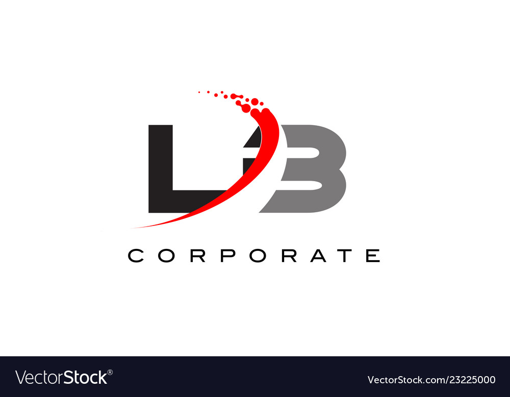Lb modern letter logo design with swoosh.