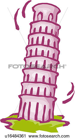 Clipart of Leaning Tower of Pisa u16484361.