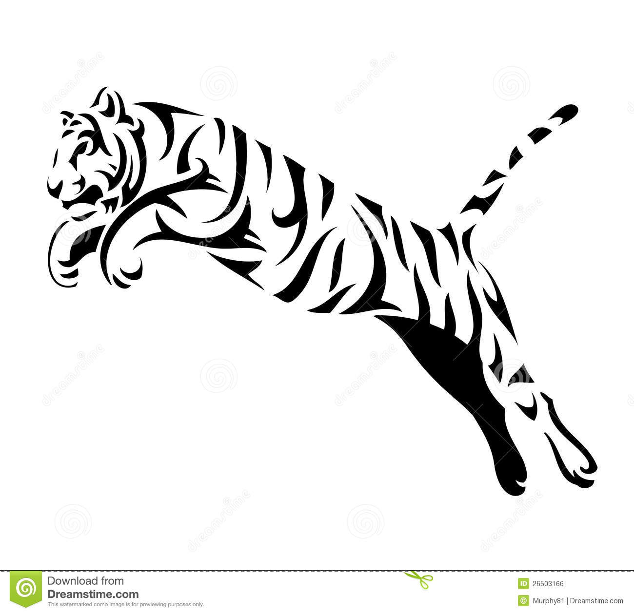 Leaping Tiger Silhouette.