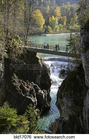 Stock Images of Lechfall and gorge in Fussen Bavaria Germany.