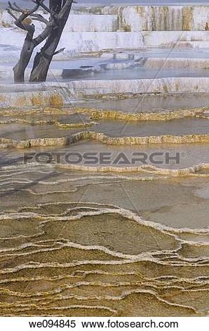 Stock Image of Abstract of travertine pool ledges at the Main.