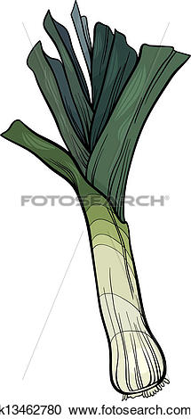 Clipart of leek vegetable cartoon illustration k13462780.