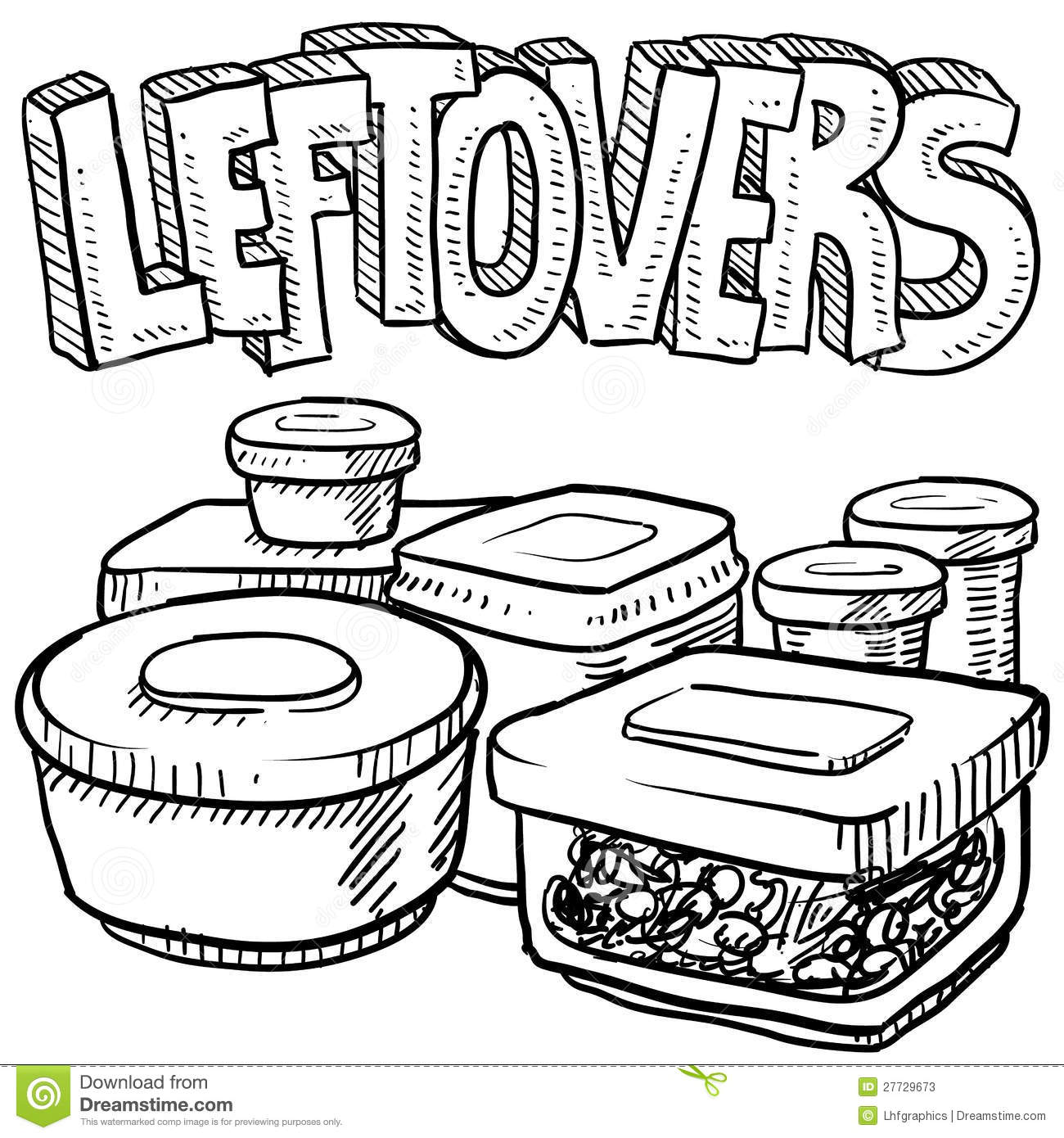 Food in a leftover bag clipart.