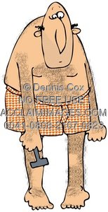 Clipart Illustration: Man Shaving His Legs and Body Hair.