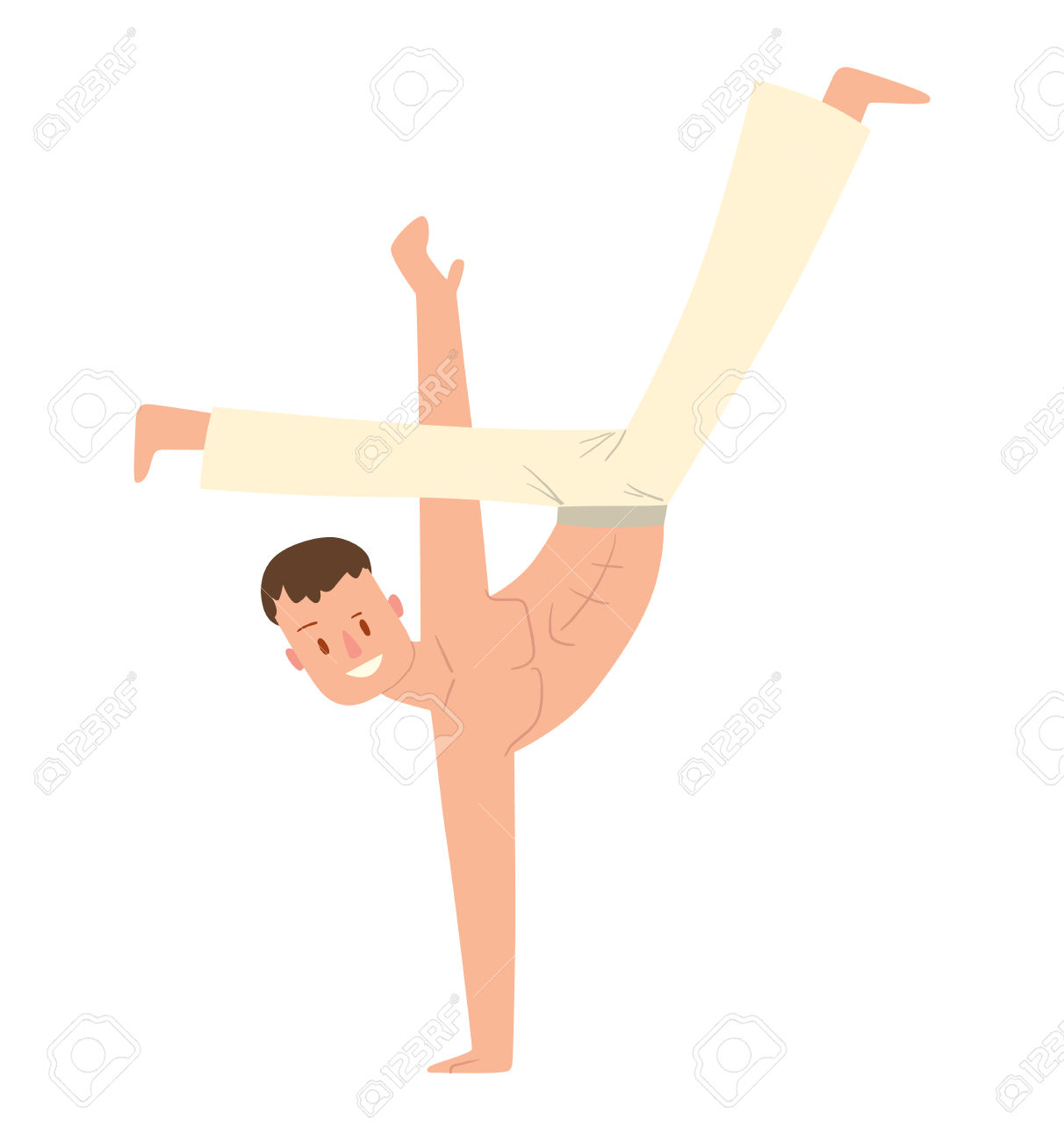 Fighter Capoeira Man Kick Punch Grab Throw Body Vector. Athlete.