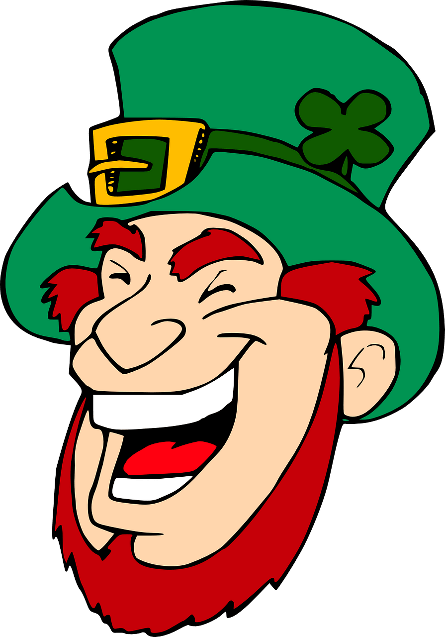 Laughing leprechaun clipart. Free download..