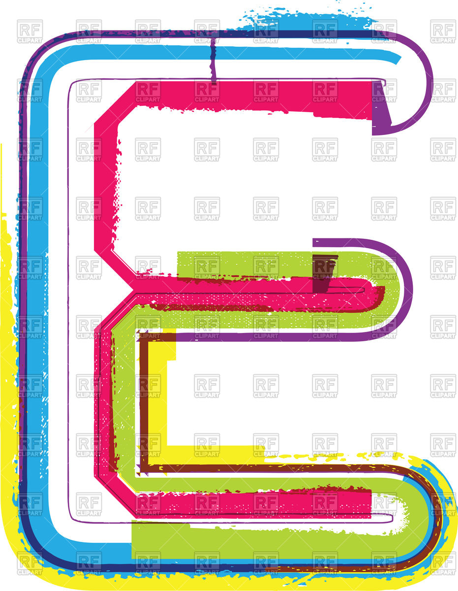 Capital colorful letter E Stock Vector Image.