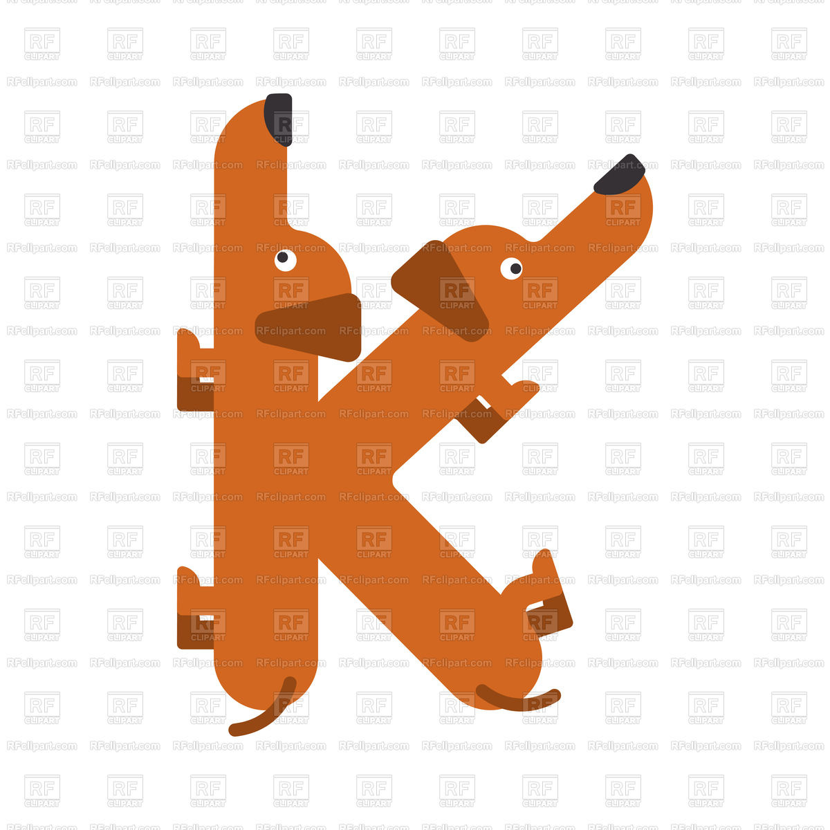 Letter K dog font Stock Vector Image.