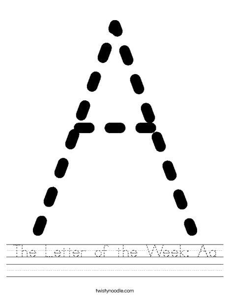 The Letter of the Week: Aa Worksheet.