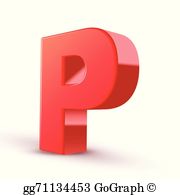 3D Letter P Clip Art.