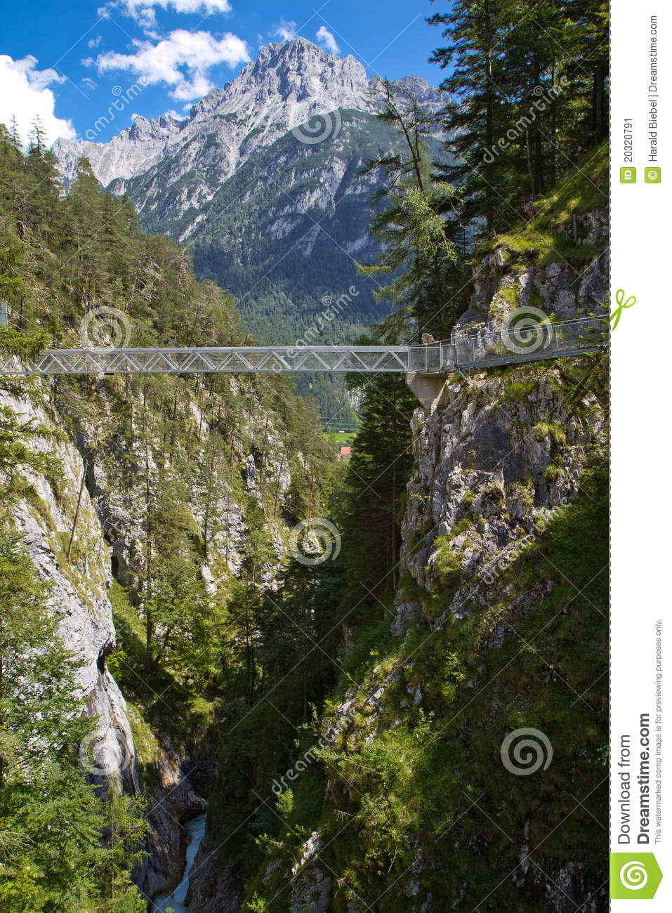 Leutasch Gorge In The German Alps Stock Image.