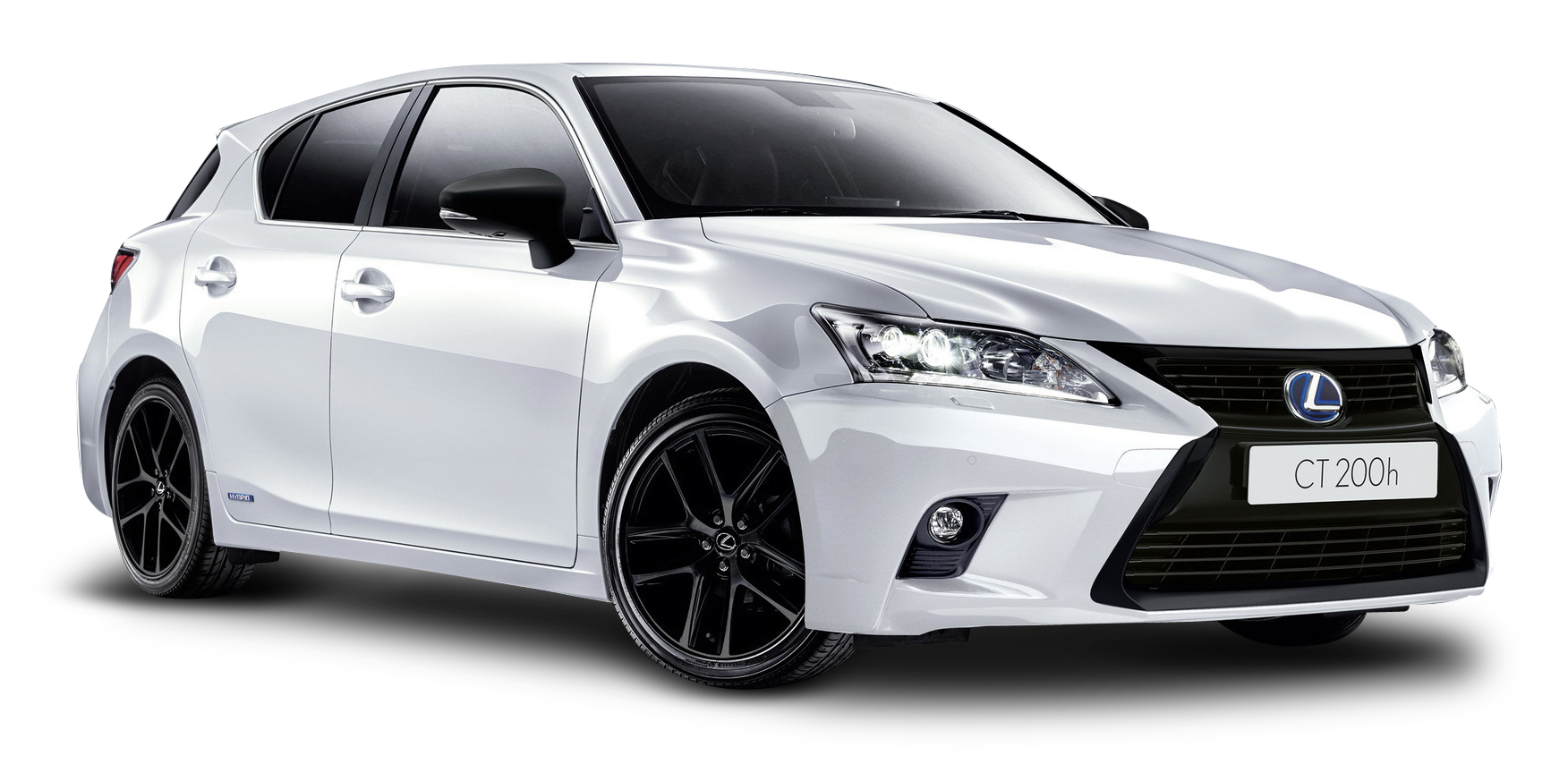 Lexus CT 200h White Car PNG Image.