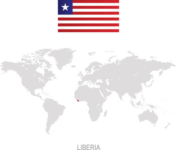 Liberia Map Vector, Liberia Flag Vector, Isolated Liberia Clip Art.