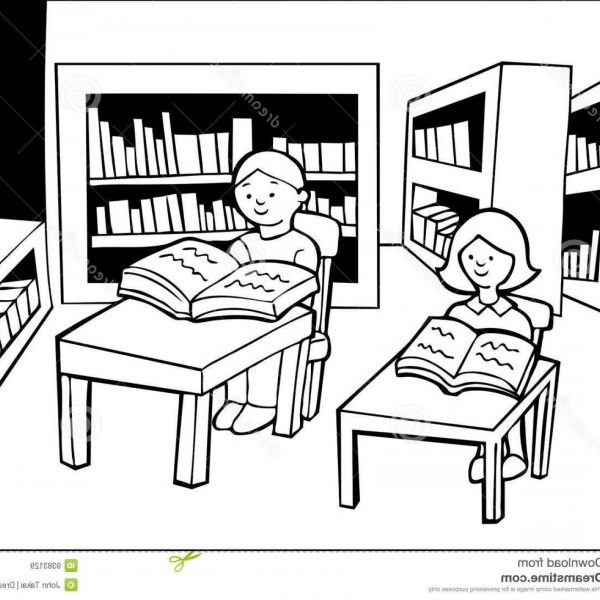 28+ Collection Of School Library Clipart Black And White.