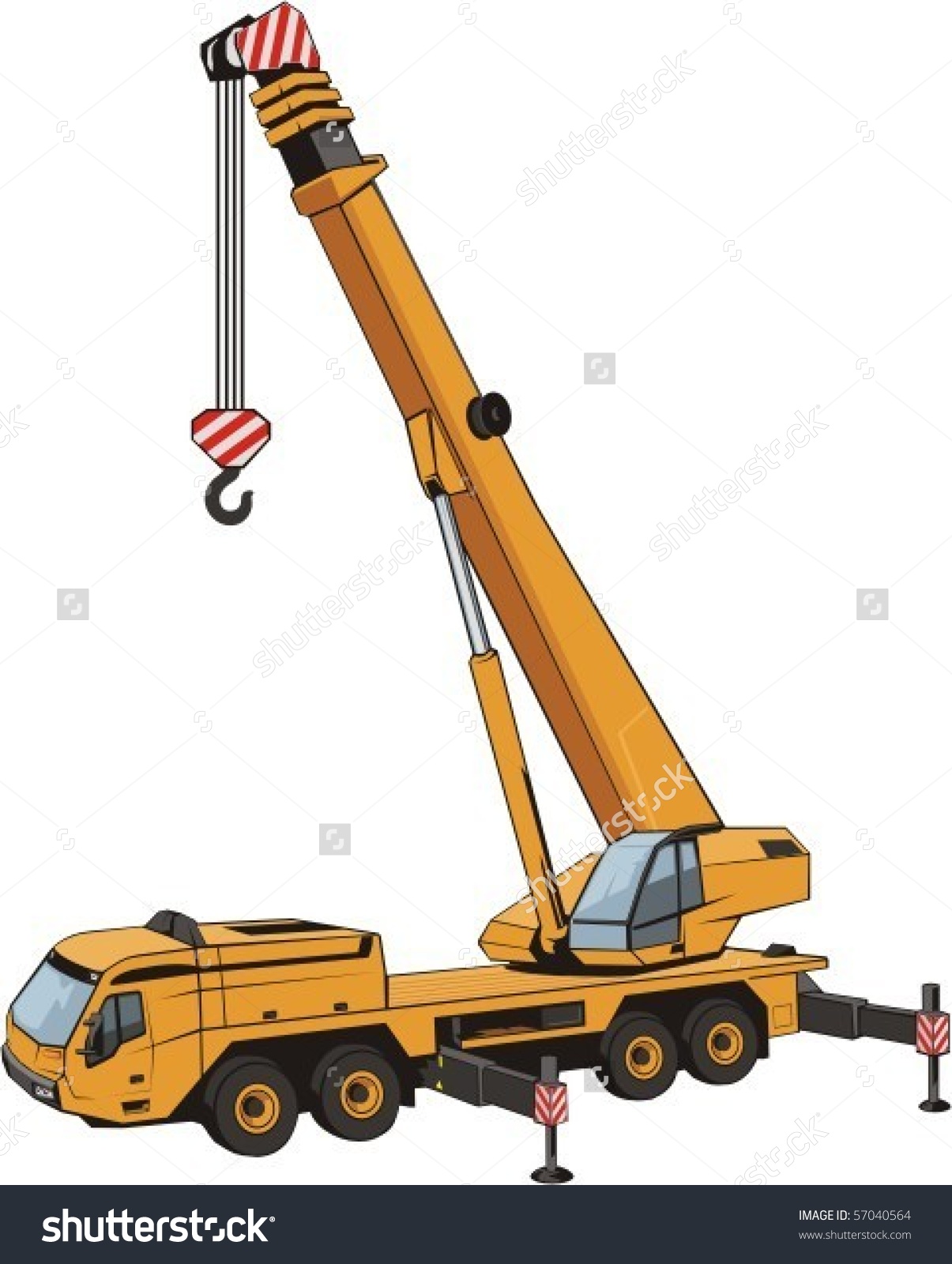 Mobile Crane Lifted By Arrow Stock Vector 57040564.