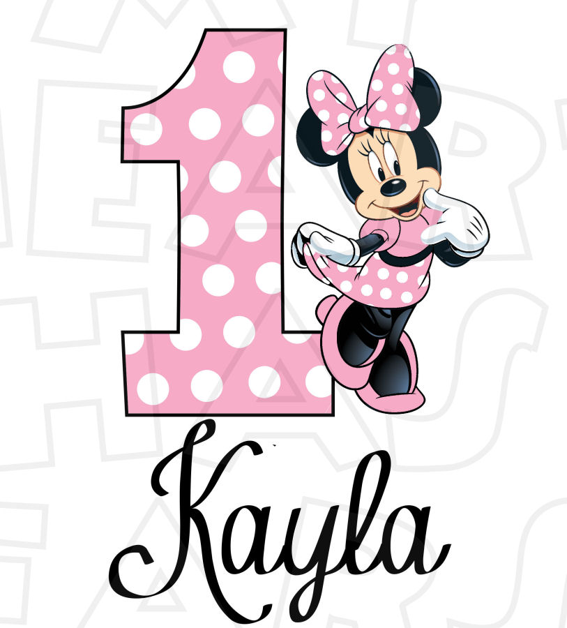 Minnie Mouse Light Pink Full Body Birthday Personalized ANY name.