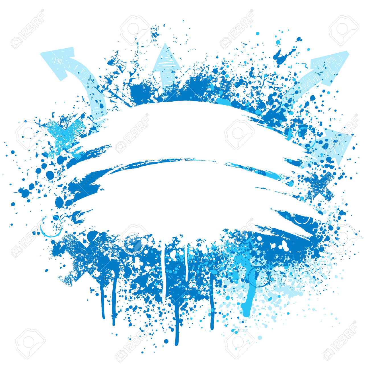 Light Blue And White Grunge Arrow Paint Splatter Design Royalty.