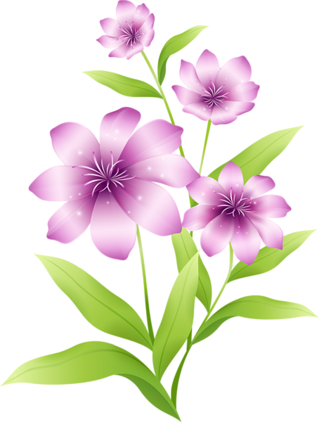 Large Light Pink Flowers Clipart.