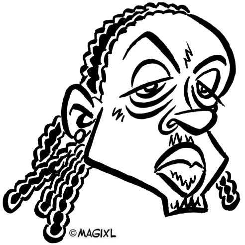 Caricature of reggae and rap singers.