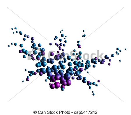 Clip Art of Blue lilac particles explosion.