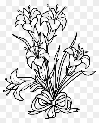 Easter Lily Clipart Black And White.