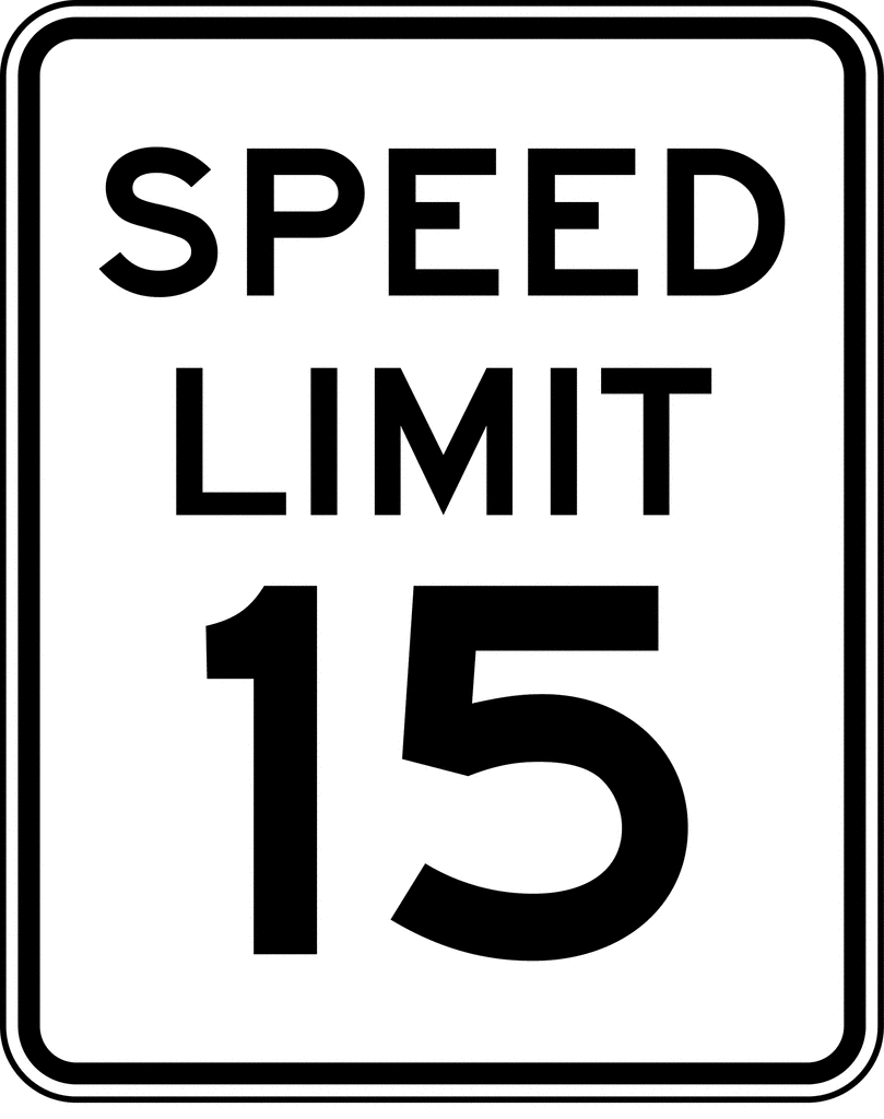 Speed Limit 15, Black and White.