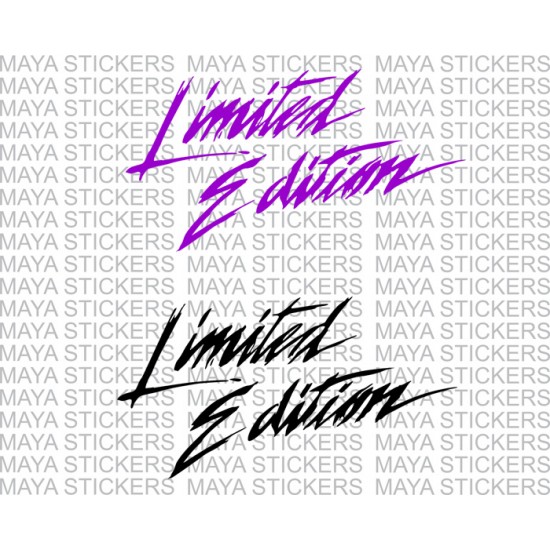 Limited edition text logo decal stickers.