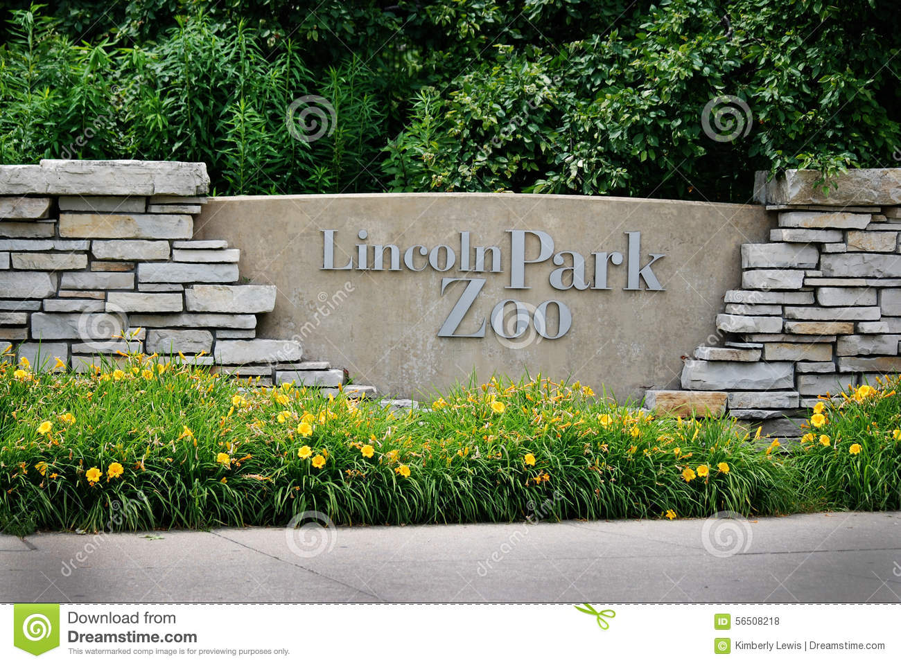 Front Entrance To Lincoln Park Zoo In Chicago, Illinois. Stock.