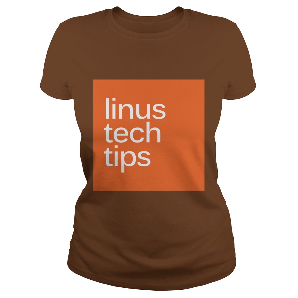 Linus Tech Tips Orange Logo Ladies Tee.