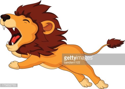roaring cartoon Lion Clipart Image.