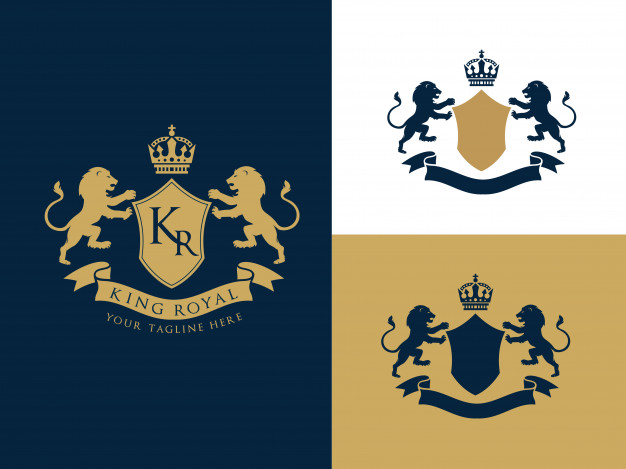 Lion crests logo. luxury logo set design for hotel,sport.