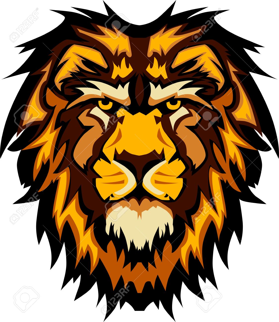 Lion Head Graphic Mascot Logo.
