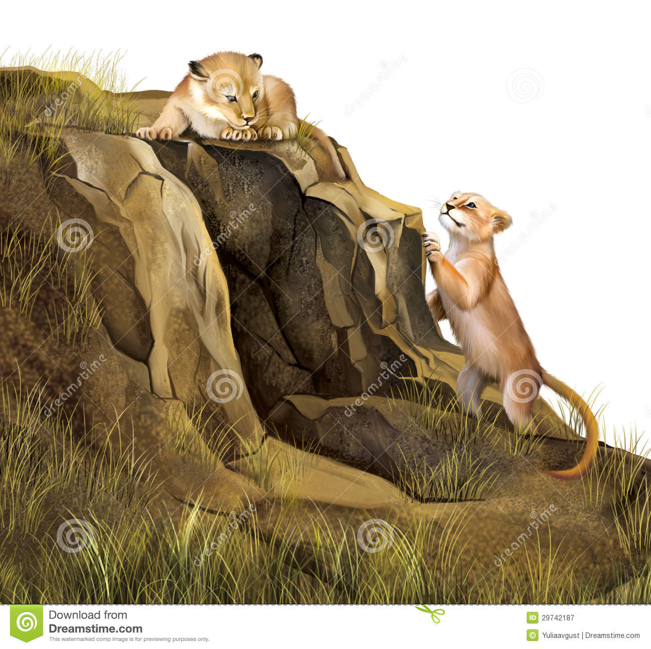 Lion In Cave Clipart.