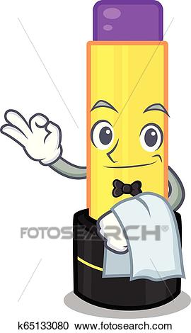 Waiter lip balm isolated in thec cartoon Clipart.