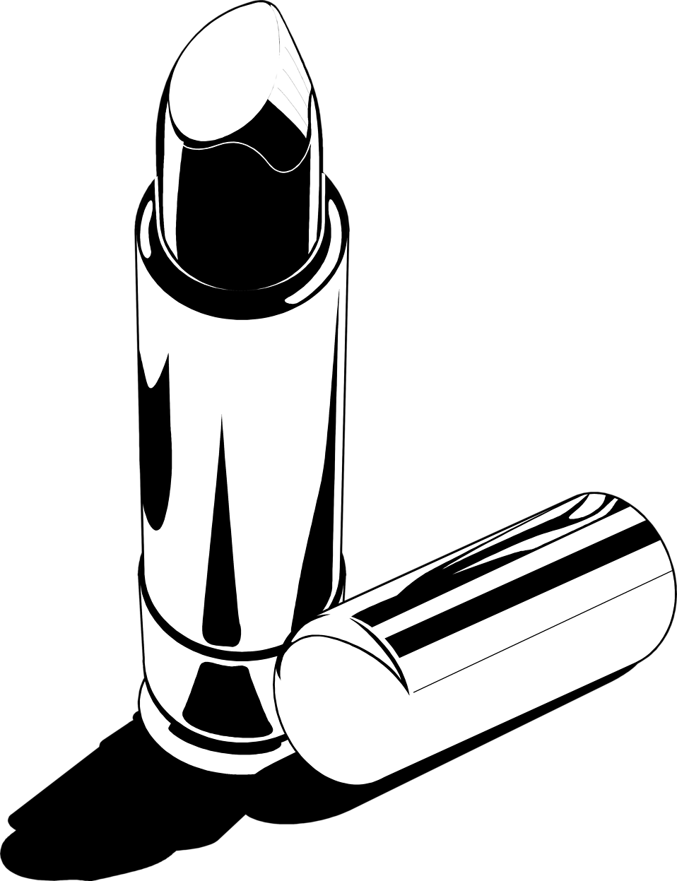 Lipstick black and white clipart kid 2.