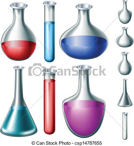 Clipart Vector of Potion set with different liquids csp14787655.