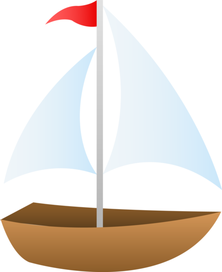 Free clip art of a cute small sailboat.