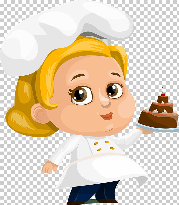 Cupcake Bakery Pastry chef, Blond little girl holding a cake.