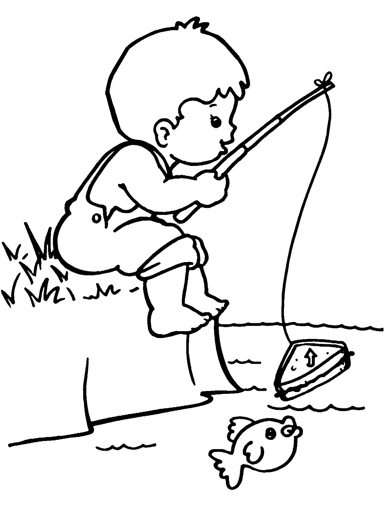 Download little girl fishing clipart black and white 20 free ...