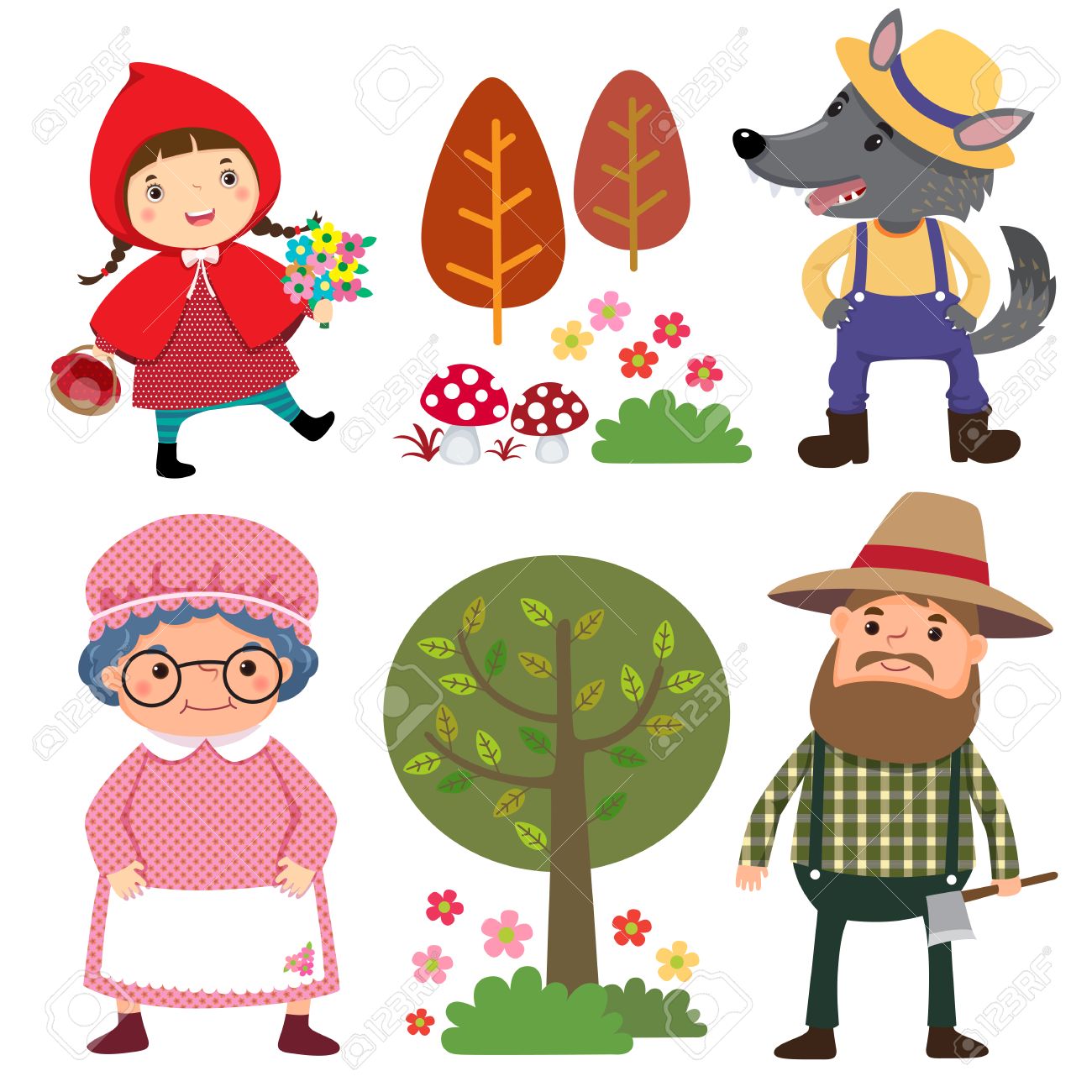 Little Red Riding Hood Characters Clip Art