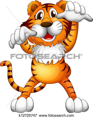 Clip Art of A scary little tiger k12725747.